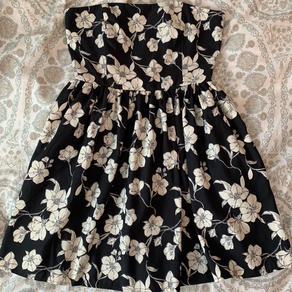 Strapless Floral Mini Dress